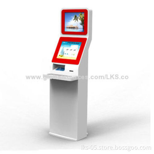 Free Standing Kiosk with Dual-screen, 19-inch LCD Touch Screen